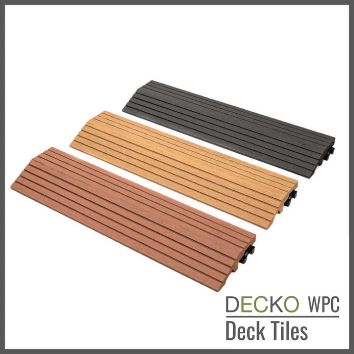 Deck Tile <b>Ramp Edge</b> - for Premium WPC Interlocking Tiles | DECKO (300x80x20mm)