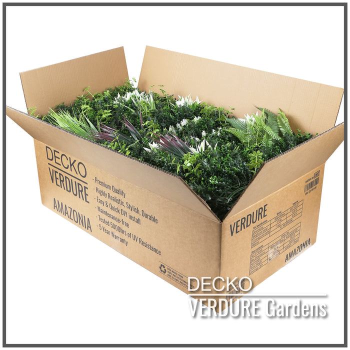 Artificial Plants Green Wall Panel | DECKO VERDURE (Box of 5 panels = 5m<sup>2</sup>) <b>choose 1000x1000mm panel style</b>