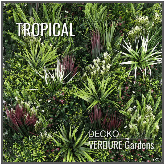 Artificial Plants Green Wall Panel | DECKO VERDURE (0.25 or 1 m<sup>2</sup> panel) <b>(Choose Style)</b>