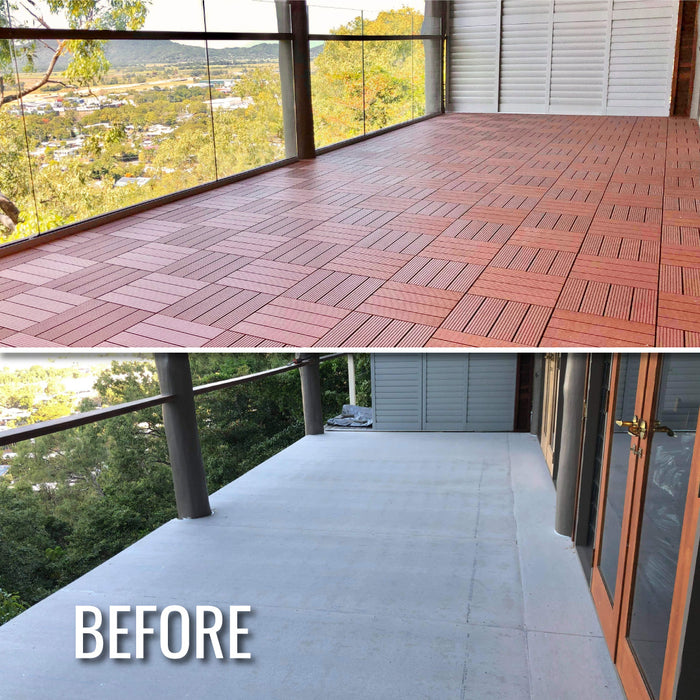 <b>Deck Tiles</b> - Premium WPC Interlocking - Box of 11 tiles = 1m<sup>2</sup> | DECKO