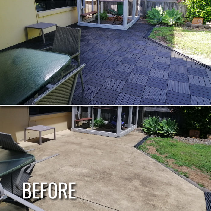 <b>Deck Tiles</b> - Premium WPC Interlocking - Box of 11 tiles = 1m<sup>2</sup> | DECKO