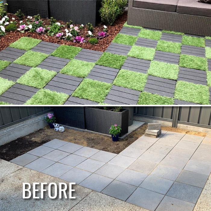 <b>Deck Tiles</b> - Premium WPC Interlocking - Box of 11 tiles = 1m<sup>2</sup> | DECKO