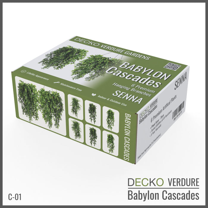Artificial Hanging Plants - <b>SENNA</b> Collection (2 sets of 3 different plants) | DECKO Verdure Babylon Cascades
