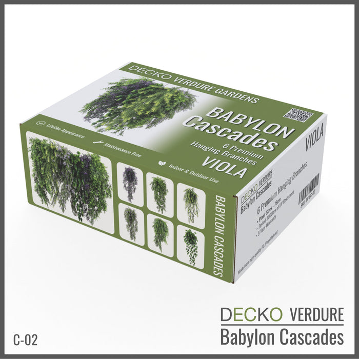 Artificial Hanging Plants - <b>VIOLA</b> Collection (6 different plants) | DECKO Verdure Babylon Cascades