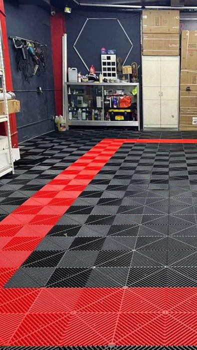 Garage Tile <b>Corner</b> for Interlocking Polypropylene Flooring | DECKO <b>DURANTE</b> (60x60x18 mm)