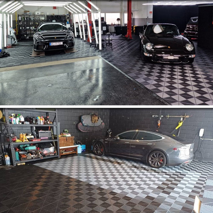 Garage Tile - Interlocking Polypropylene Flooring | DECKO <b>DURANTE</b> (400x400x18mm) - <b>Select Colour</b> - Price per box of 30