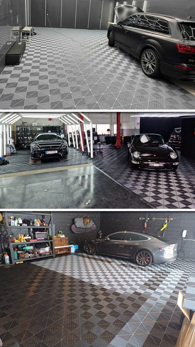 Garage Tile <b>Corner</b> for Interlocking Polypropylene Flooring | DECKO <b>DURANTE</b> (60x60x18 mm)
