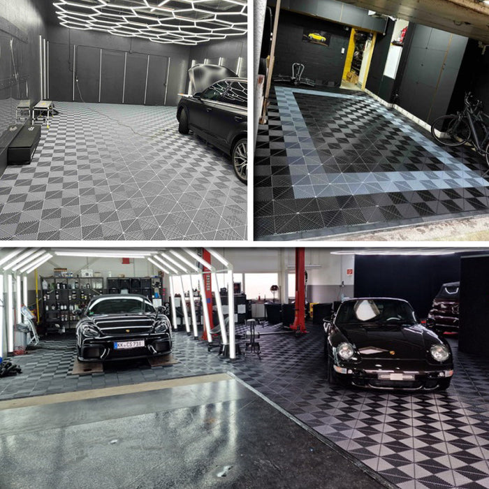 Garage Tile - Interlocking Polypropylene Flooring | DECKO <b>DURANTE</b> (400x400x18mm) - <b>Select Colour</b> - Price per box of 30