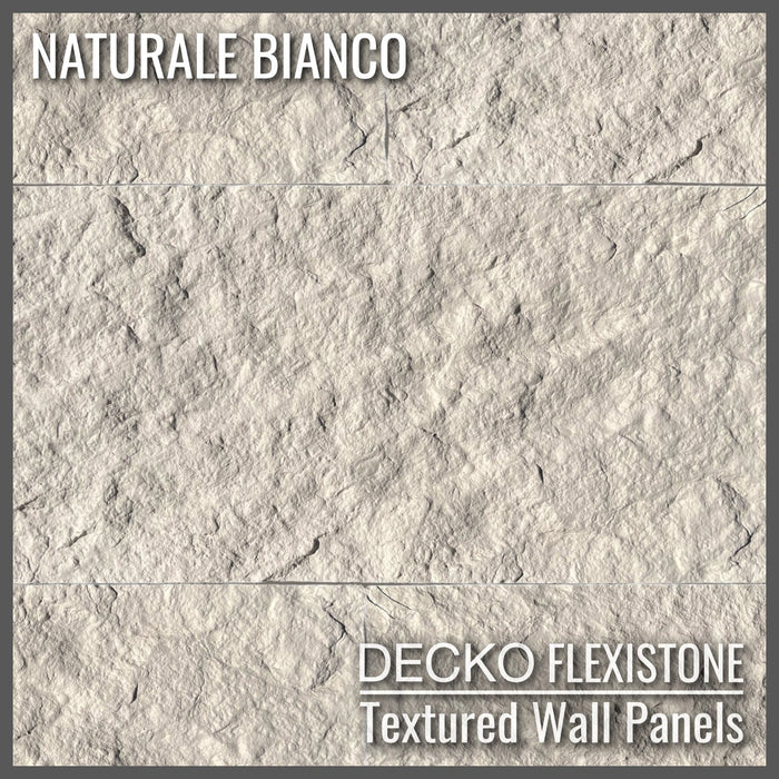 DECKO Flexistone Textured Stone Wall Panels - NATURALE BIANCO - Boxes of 600x300mm OR 1200x600mm Panels