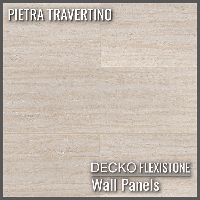 DECKO Flexistone Stone Wall Panels - <b>PIETRA TRAVERTINO</b> - Box of 16 panels (900x300mm) <b>4.32sqm</b> coverage