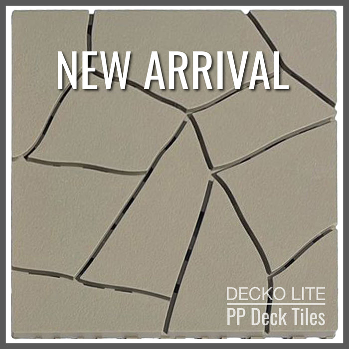 DECKO Lite PP Deck Tiles - <b>BEIGESTONE</b> - 304x304mm - Premium, 100% Recycled Polypropylene (Price/Tile)