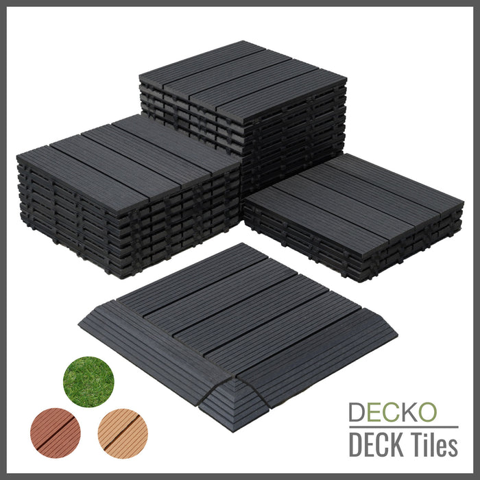 <b>Deck Tiles</b> - Premium WPC Interlocking - Box of 11 tiles = 1m<sup>2</sup> | DECKO