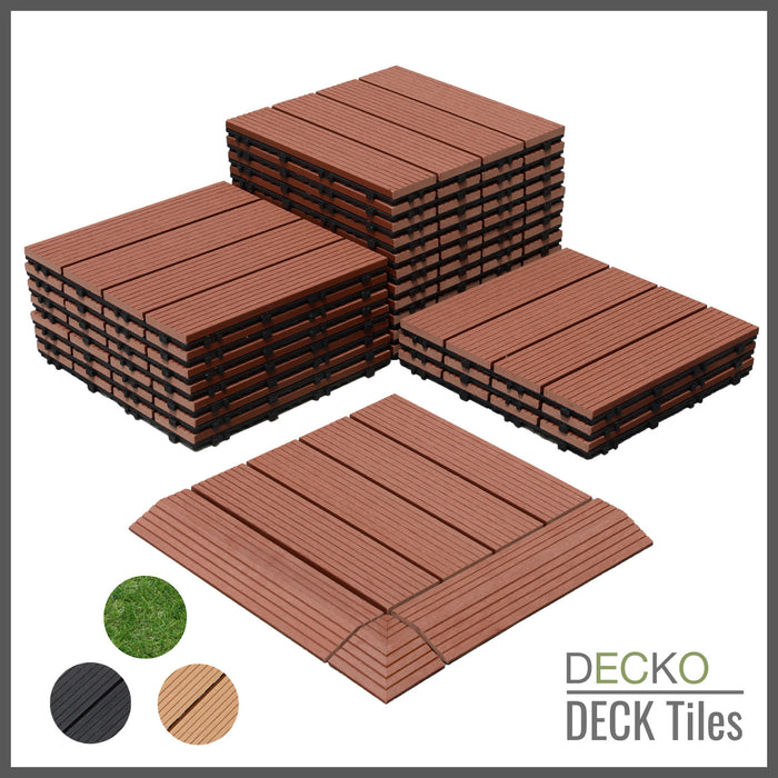 <b>Deck Tiles</b> - Premium WPC Interlocking - Box of 11 tiles = 1m<sup>2</sup> | DECKO