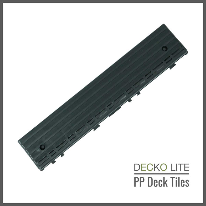 Deck Tiles <b>Corner Ramp Edge</b> for Interlocking PP Flooring | DECKO Lite (60x60x20 mm) - Premium, with Recycled Polypropylene (One Piece)