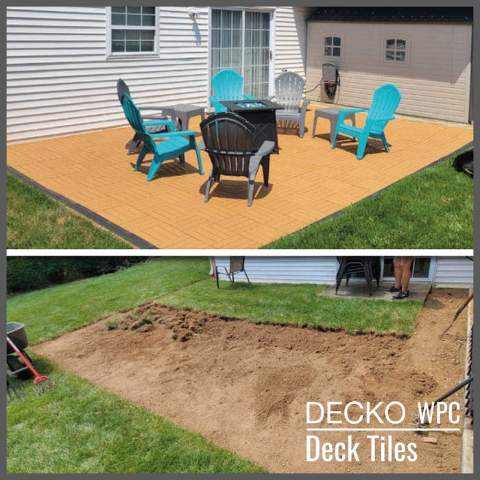 <b>Deck Tiles</b> - Premium WPC Interlocking - <b>TEAK</b> | DECKO (300x300x20mm)