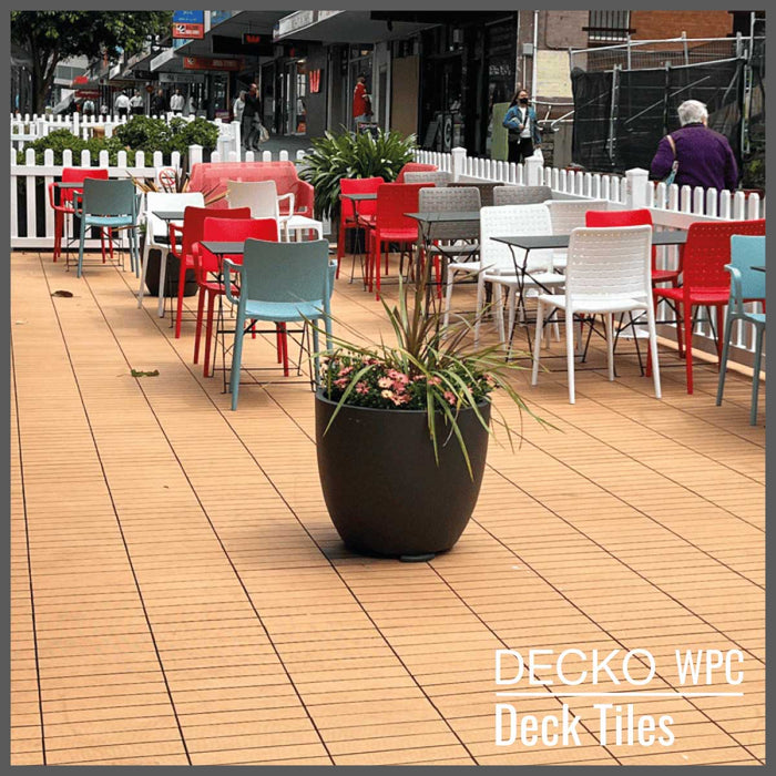 <b>Deck Tiles</b> - Premium WPC Interlocking - <b>TEAK</b> | DECKO (300x300x20mm)