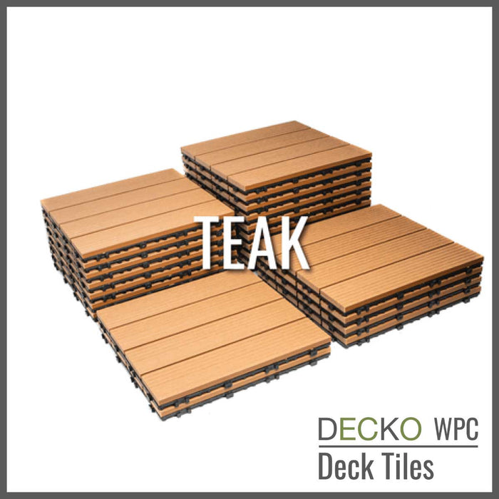 <b>Deck Tiles</b> - Premium WPC Interlocking - <b>TEAK</b> | DECKO (300x300x20mm)