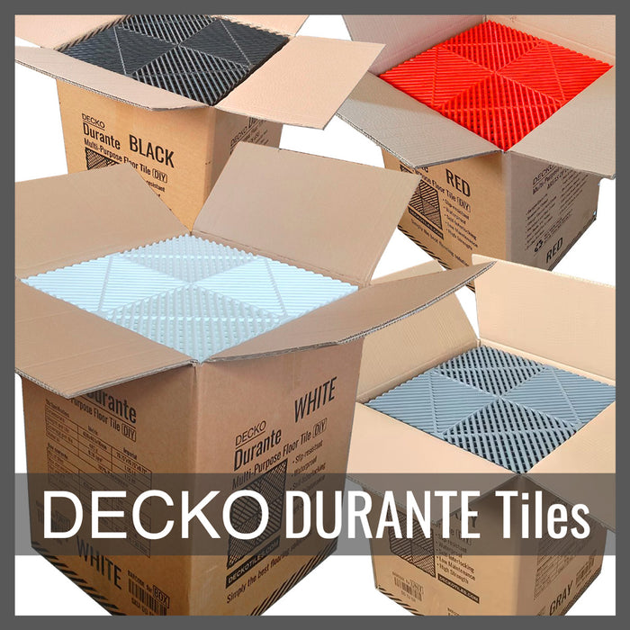 Garage Tile - Interlocking Polypropylene Flooring | DECKO <b>DURANTE</b> (400x400x18mm) - <b>Select Colour</b> - Price per box of 30