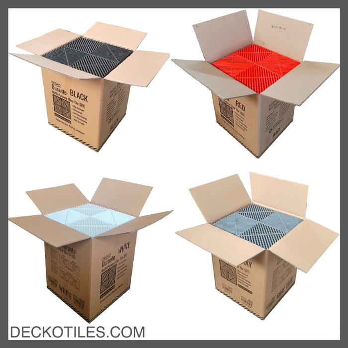 Garage Tile - Interlocking Polypropylene Flooring | DECKO <b>DURANTE</b> (400x400x18mm) - <b>Select Colour</b> - Price per box of 30