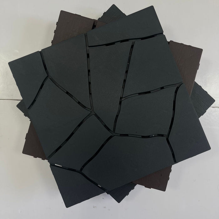 Deck Tiles - <b>GREYSTONE</b> - Interlocking PP Flooring, with Recycled Premium Polypropylene | DECKO Lite (304x304x20 mm tile)