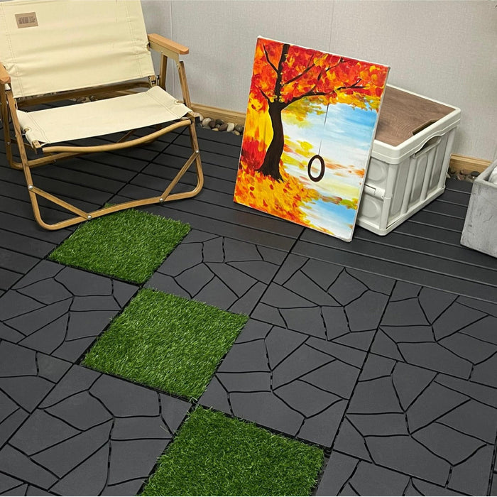 Deck Tiles <b>Corner Ramp Edge</b> for Interlocking PP Flooring | DECKO Lite (60x60x20 mm) - Premium, with Recycled Polypropylene (One Piece)