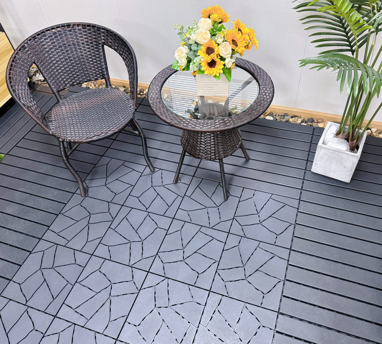 Deck Tiles <b>Corner Ramp Edge</b> for Interlocking PP Flooring | DECKO Lite (60x60x20 mm) - Premium, with Recycled Polypropylene (One Piece)