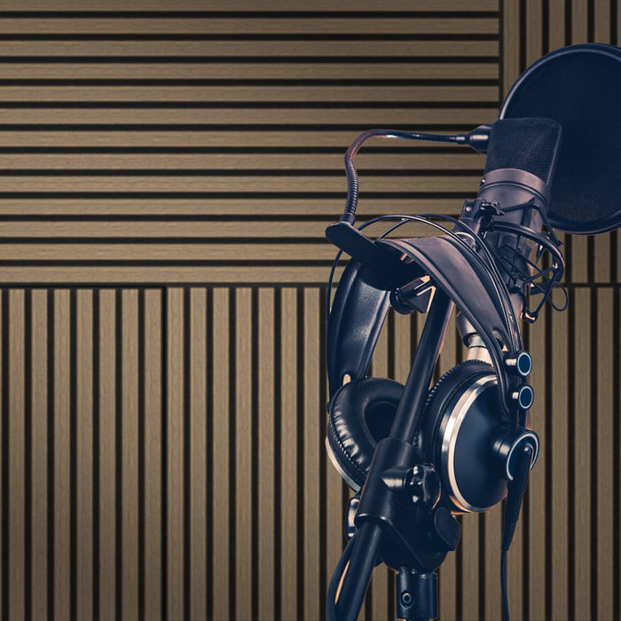 Acoustic Sound Dampening Wall Panels - <b>OAK Long</b> - box of 3 panels (1200x600mm) <b>2.16 m<sup>2</sup></b> coverage | DECKO SOUNDSCAPE