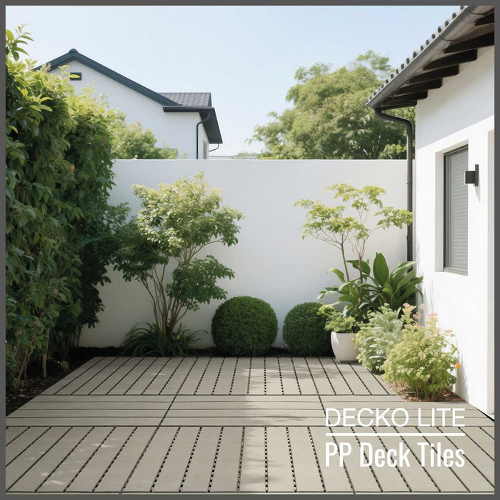 Deck Tiles - <b>BEIGESLAT</b> - Interlocking PP Flooring, with Recycled Premium Polypropylene | DECKO Lite (608x304x20 mm tile)