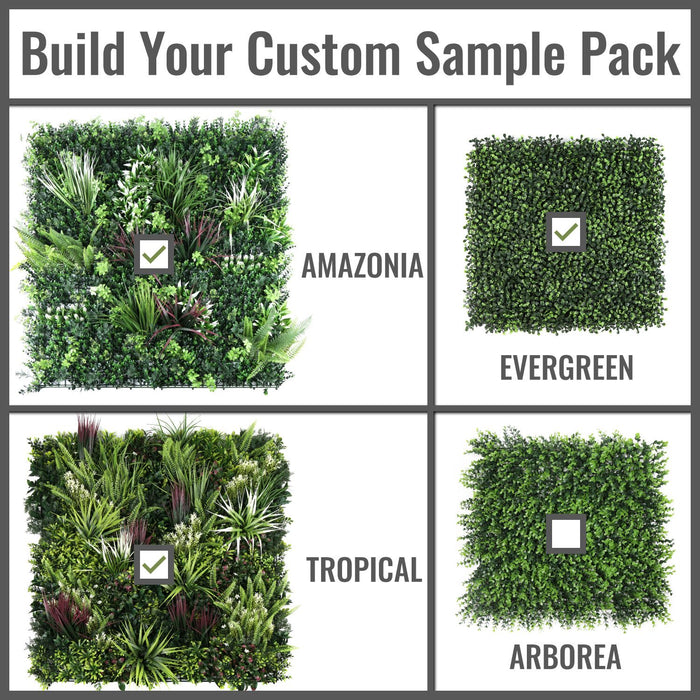 Artificial Plants Green Wall Panel - <b>Build Your Own Sample</b> | DECKO VERDURE (0.25 or 1 m<sup>2</sup> panel) - Refundable with FREE Returns: up to four items*