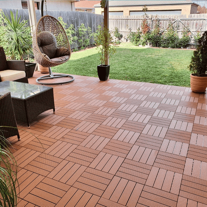 <b>Deck Tiles</b> - Premium WPC Interlocking - Box of 11 tiles = 1m<sup>2</sup> | DECKO