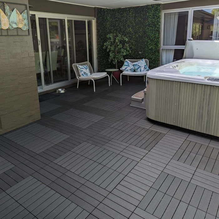 <b>Deck Tiles</b> - Premium WPC Interlocking - Box of 11 tiles = 1m<sup>2</sup> | DECKO