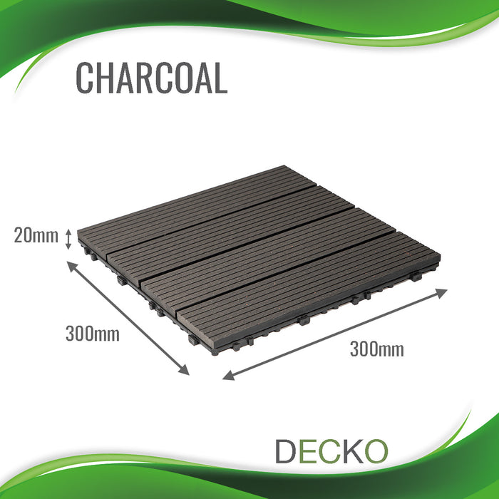 <b>Deck Tiles</b> - Premium WPC Interlocking - Box of 11 tiles = 1m<sup>2</sup> | DECKO