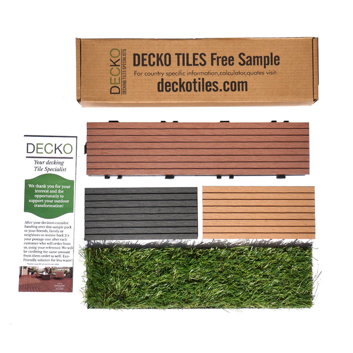 Deck Tile <b>Sample Pack</b> - Premium WPC Interlocking | DECKO - with Free Delivery