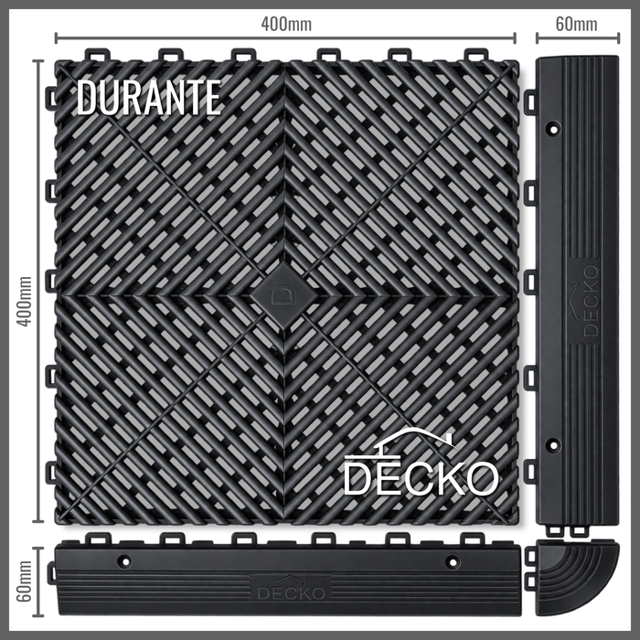 BLACK - DECKO Durante Nextgen Tile -(Box with 6 tiles)