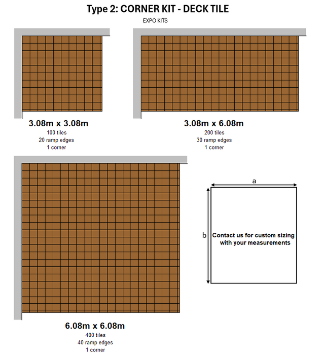 DECKO Tiles <b>Expo Kits</b> - Choose from standard sizes or create a custom-sized order tailored to your needs!