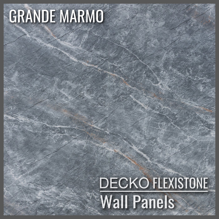 Flexible 3D Stone Wall Panels - <b>GRANDE MARMO</b> - Box of 5 serial panels (1200x600mm) <b>3.6m<sup>2</sup></b> coverage | DECKO Flexistone