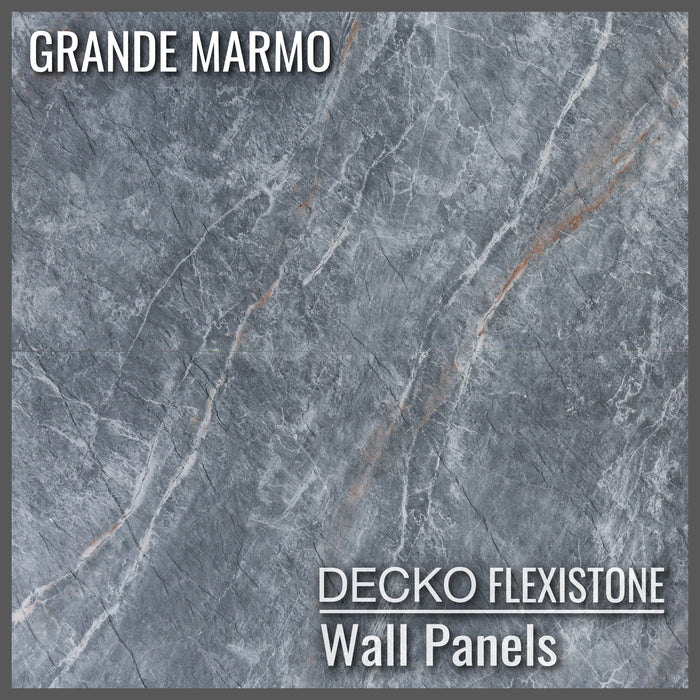 Flexible 3D Stone Wall Panels - <b>GRANDE MARMO</b> - Box of 5 serial panels (1200x600mm) <b>3.6m<sup>2</sup></b> coverage | DECKO Flexistone