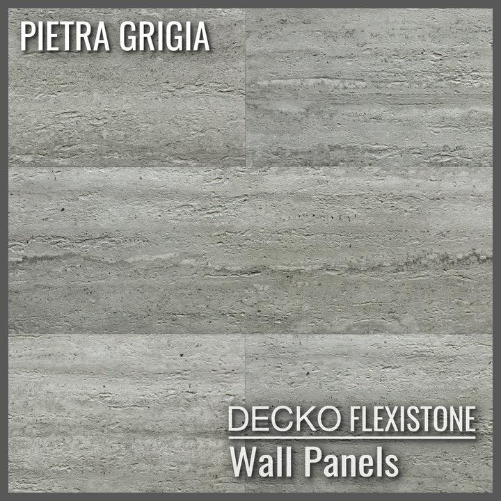 Flexible 3D Stone Wall Panels - <b>PIETRA GRIGIA</b> - Box of 16 panels (900x300mm) <b>4.32m<sup>2</sup></b> coverage | DECKO Flexistone
