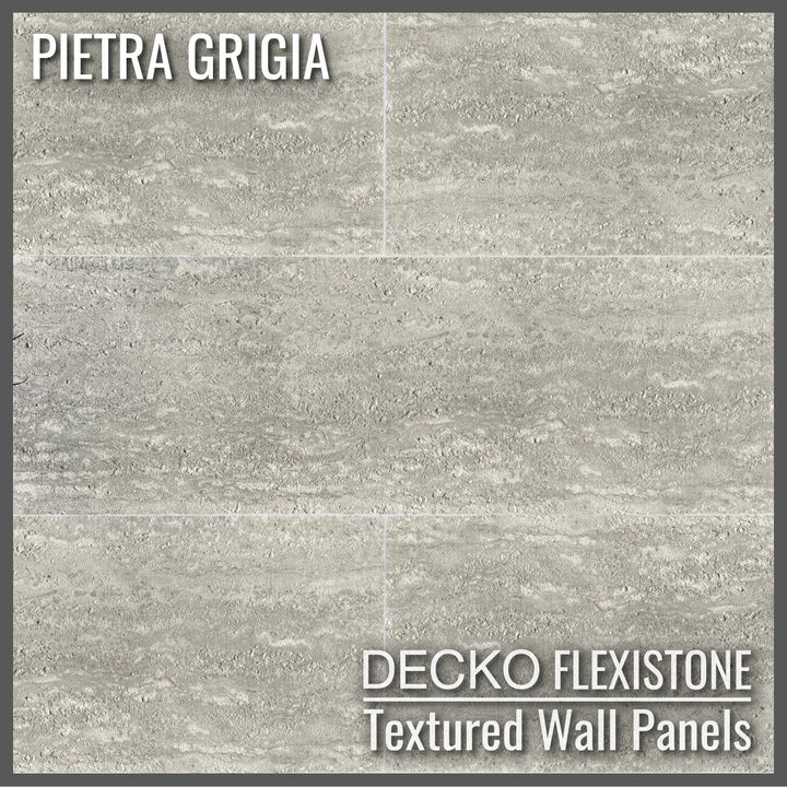 DECKO Flexistone Stone Wall Panels - <b>PIETRA GRIGIA</b> - Box of 16 panels (900x300mm) <b>4.32sqm</b> coverage