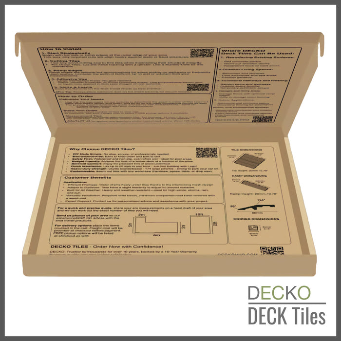 DECKO Tiles <b>Full Tile Sample</b> with Free Delivery (one/address only)