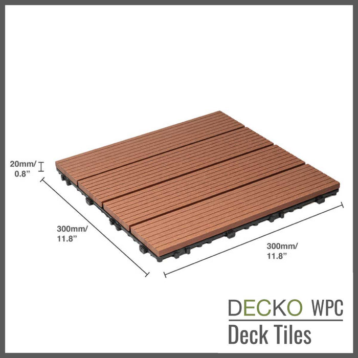 DECKO Premium Tiles - <b>BROWN</b> - 300/300/20 - Price/Tile
