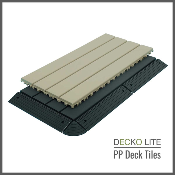 <b>SAMPLE PACK</b> of Deck Tiles, Ramp Edges and Corners - Interlocking PP Flooring | DECKO Lite - Free Shipping