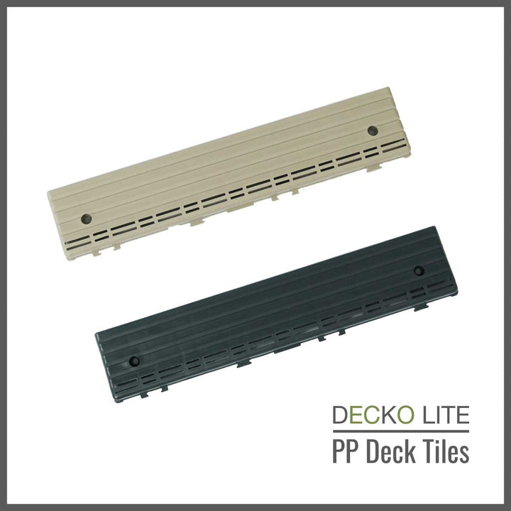 Deck Tiles <b>Ramp Edge</b> for Interlocking PP Flooring | DECKO Lite (304x60x20 mm) - Premium, with Recycled Polypropylene (One Piece)