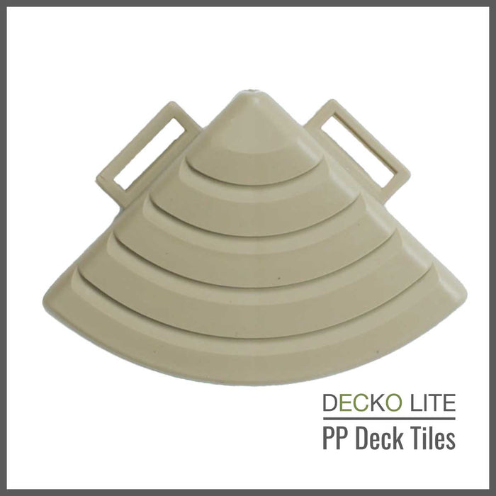 Deck Tiles <b>Ramp Edge</b> for Interlocking PP Flooring | DECKO Lite (304x60x20 mm) - Premium, with Recycled Polypropylene (One Piece)