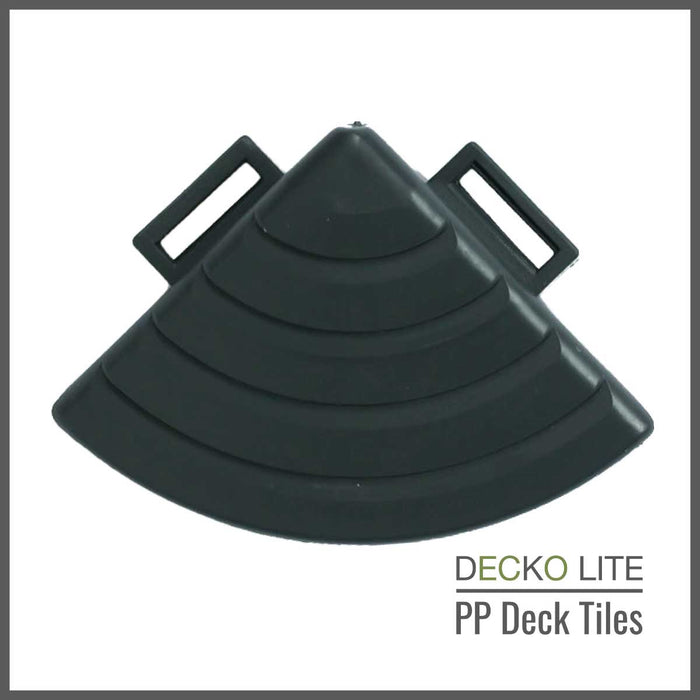Deck Tiles <b>Ramp Edge</b> for Interlocking PP Flooring | DECKO Lite (304x60x20 mm) - Premium, with Recycled Polypropylene (One Piece)