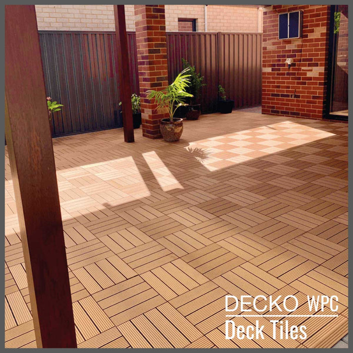 <b>Deck Tiles</b> - Premium WPC Interlocking | DECKO (300x300x20mm) - <b>select colour</b>