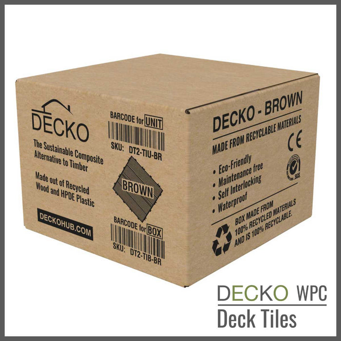 Deck Tiles <b>SAMPLE BOX</b> - Premium WPC Interlocking | DECKO - Fully refundable 11 tiles with $5.9 Handling fee for Color Samples and Free Return!