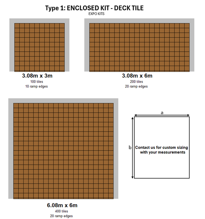 DECKO Tiles <b>Expo Kits</b> - Choose from standard sizes or create a custom-sized order tailored to your needs!