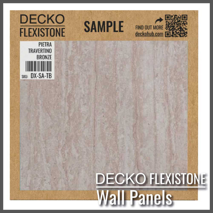 Flexible 3D Stone Wall Panel Sample - TRAVERTINO BRONZE | DECKO Flexistone - Free Shipping