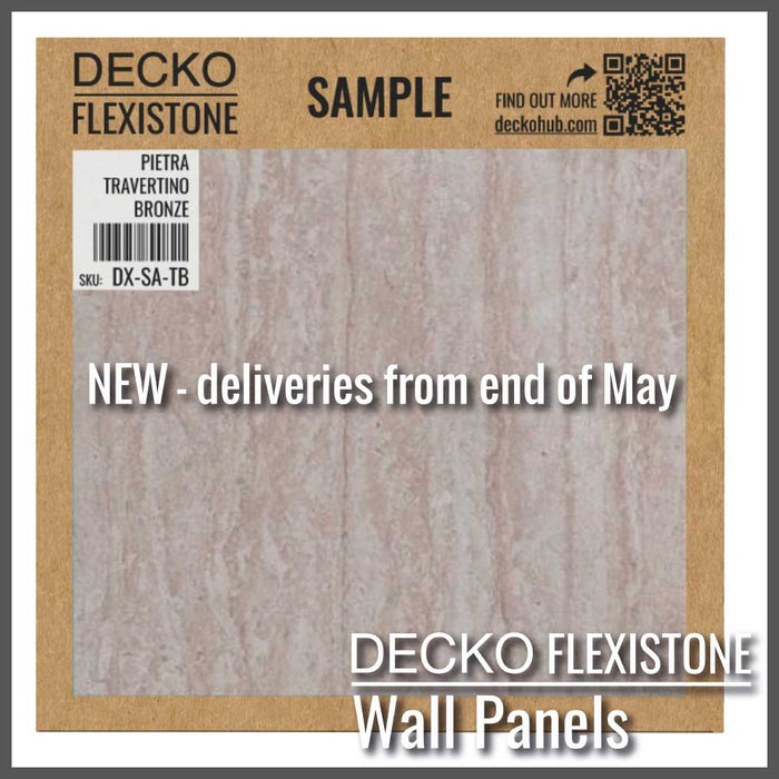 Flexible 3D Stone Wall Panel Sample - TRAVERTINO BRONZE | DECKO Flexistone - Free Shipping